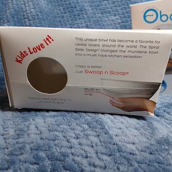 2 Obol The Original Crispy Bowl Spiral Slide Design WHITE USA Made Swoop Scoop - Picture 6 of 10